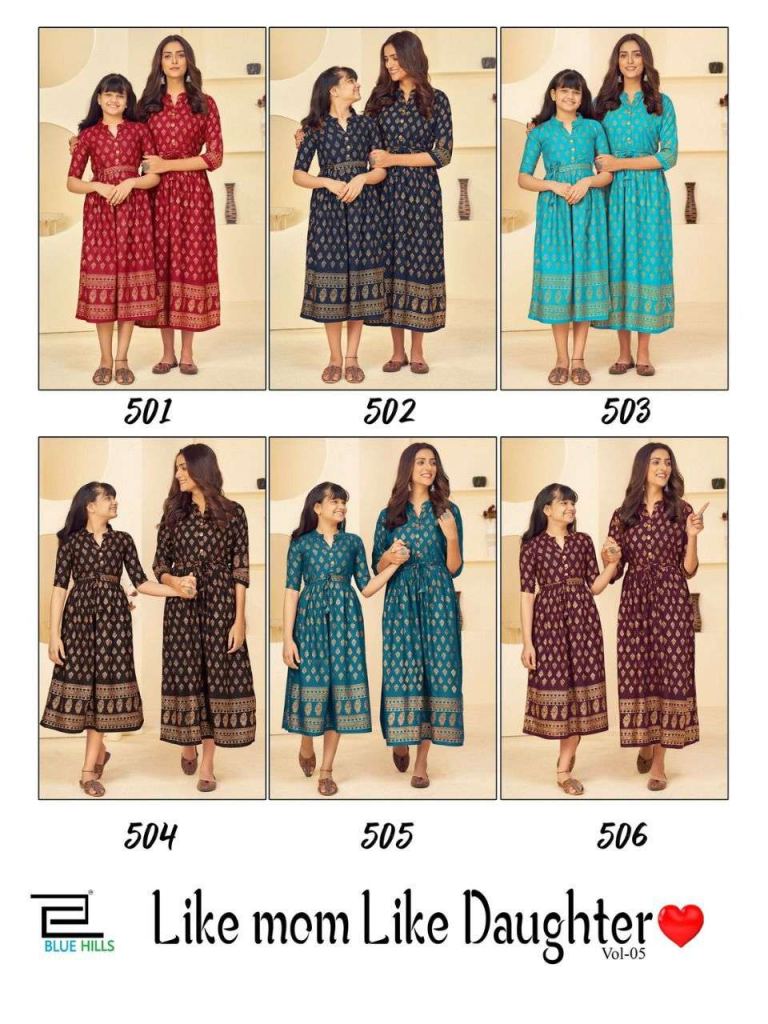 Blue Hills Like Mom Like Daughter Vol 5 Mother-daughter Combo Rayon Kurtis Catalog