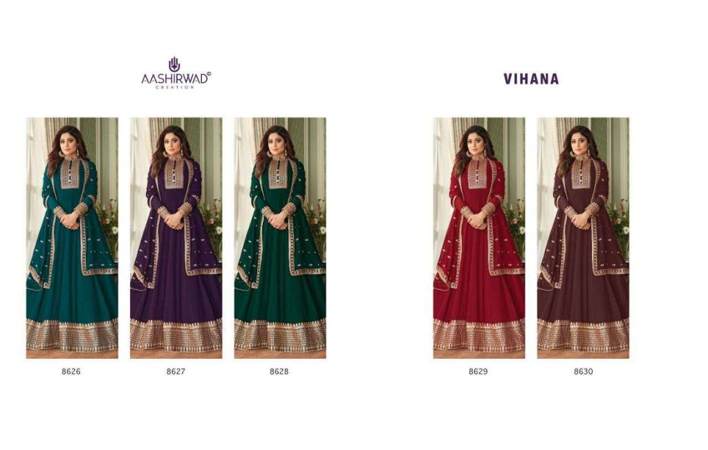 Aashirwad Vihana Georgette With Embroidery Work Readymade Salwar Kameez Catalog