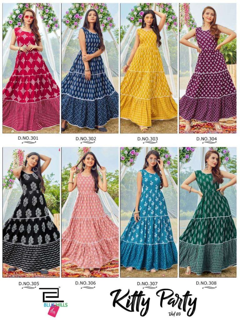 Blue Hills Kitty Party Vol 3 Festive Wear Anarkali Long Kurti Catalog