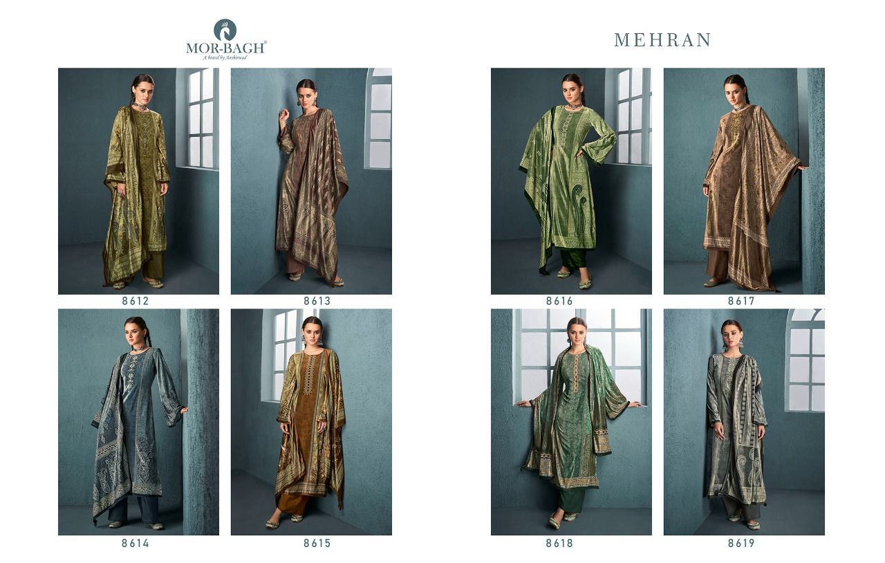 Aashirwad Mor Bagh Mehran Winter Wear Velvet Pashmina Dress Material