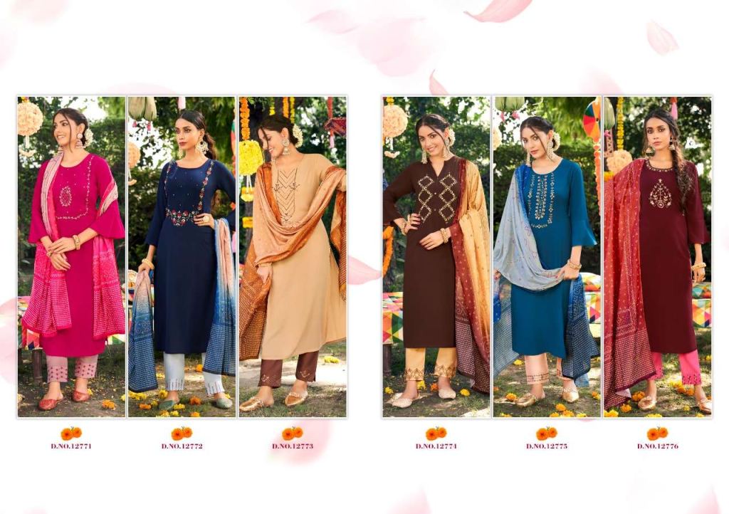 Kivi Vastra Fiona Silk With Khatli Work Top With Bottom And Dupatta Catalog