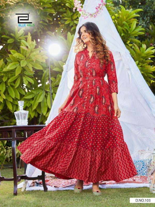 Blue Hills Florencia Designer Cotton Long Kurti Catalog