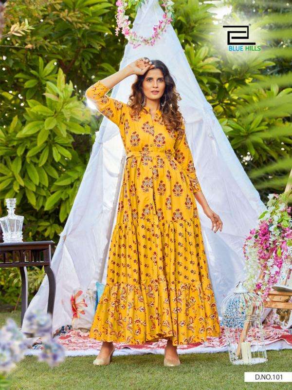 Blue Hills Florencia Designer Cotton Long Kurti Catalog