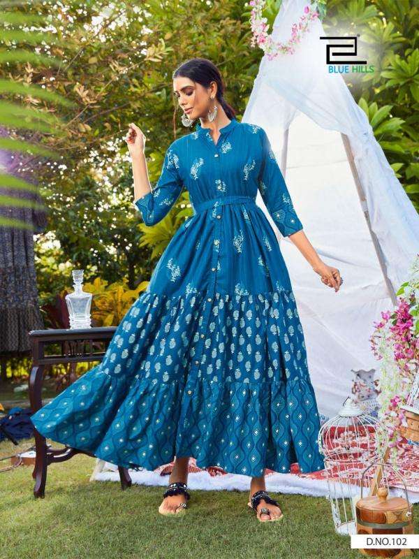 Blue Hills Florencia Designer Cotton Long Kurti Catalog