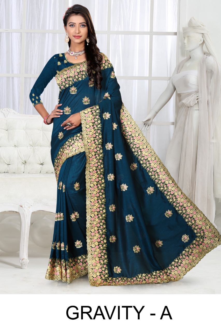 Ranjna Gravity Embroidery Worked Saree Heavy Diamond Party Wear Collction