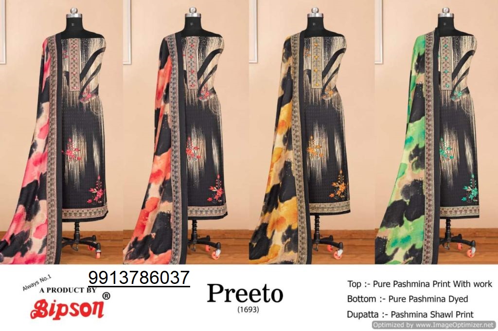 Bipson Preeto 1693 Winter Printed Pashmina Catalog