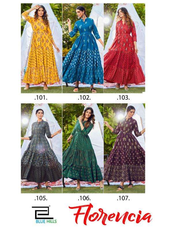 Blue Hills Florencia Designer Cotton Long Kurti Catalog