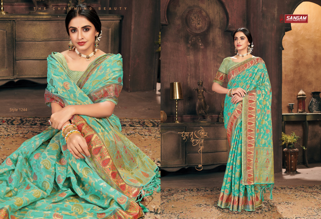 Sangam Gulzar Festive Organza Rich Pallu Buy Saree Catalog Wholesale