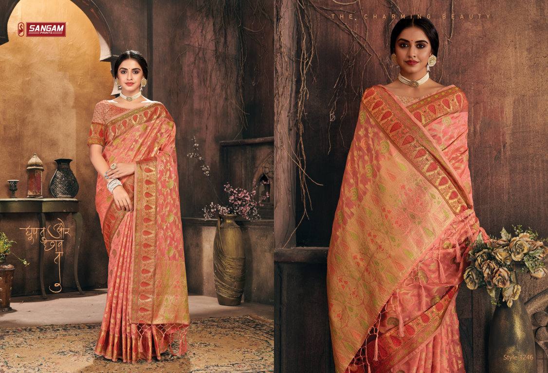 Sangam Gulzar Festive Organza Rich Pallu Buy Saree Catalog Wholesale