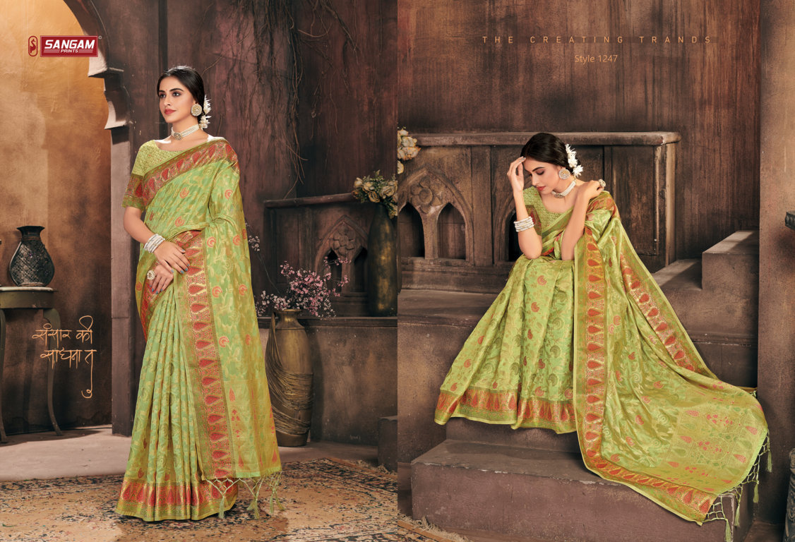 Sangam Gulzar Festive Organza Rich Pallu Buy Saree Catalog Wholesale