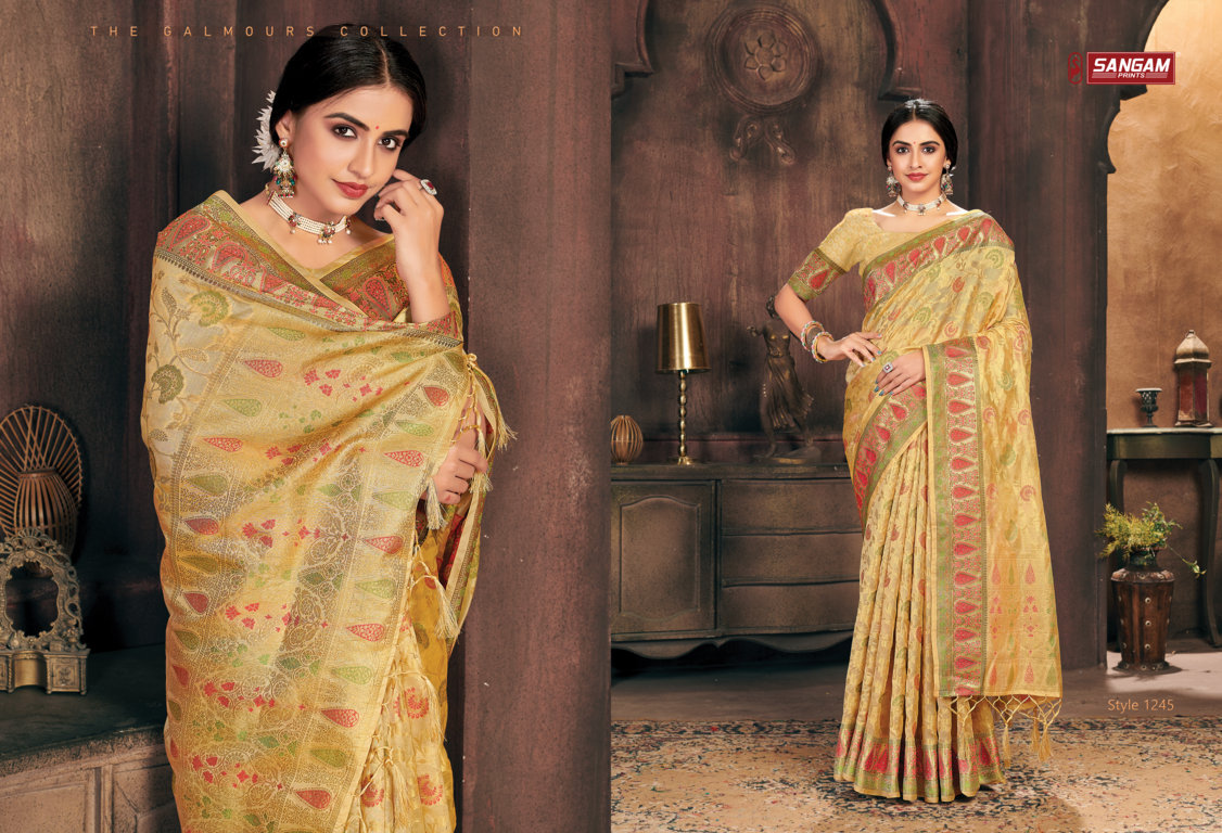 Sangam Gulzar Festive Organza Rich Pallu Buy Saree Catalog Wholesale