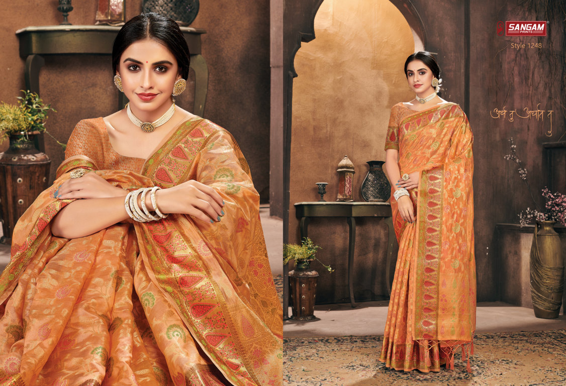 Sangam Gulzar Festive Organza Rich Pallu Buy Saree Catalog Wholesale