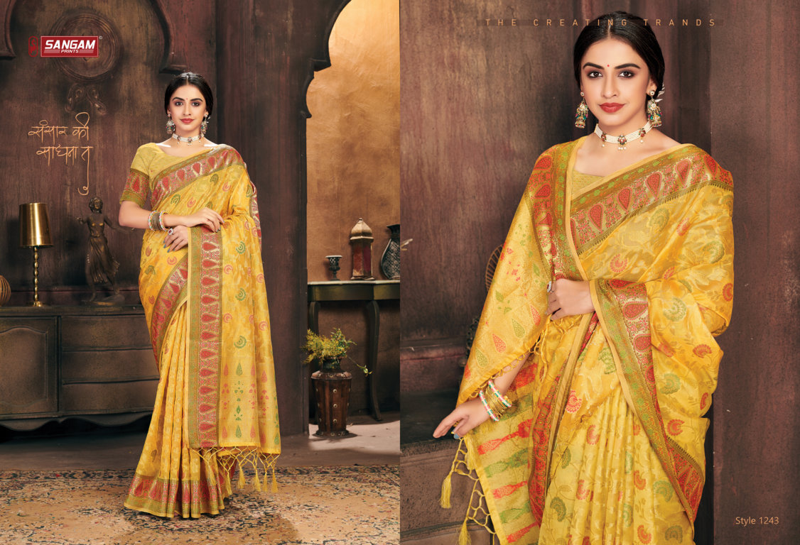 Sangam Gulzar Festive Organza Rich Pallu Buy Saree Catalog Wholesale