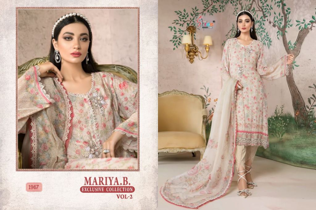 Shree Fabs Mariya B Exclusive Collection Vol 2 Designer Cotton Pakistnai Suits Catalog