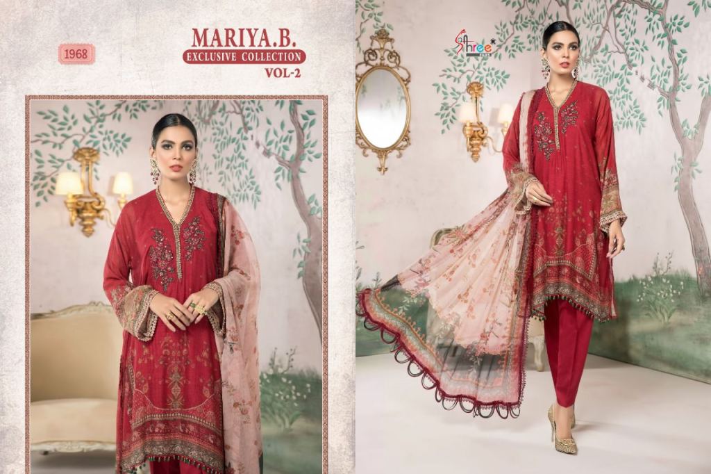 Shree Fabs Mariya B Exclusive Collection Vol 2 Designer Cotton Pakistnai Suits Catalog