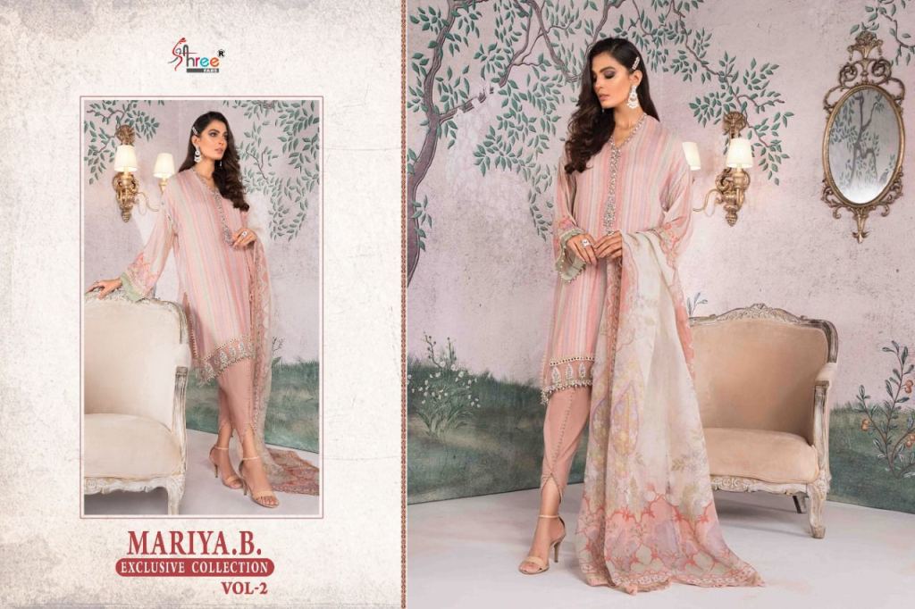 Shree Fabs Mariya B Exclusive Collection Vol 2 Designer Cotton Pakistnai Suits Catalog