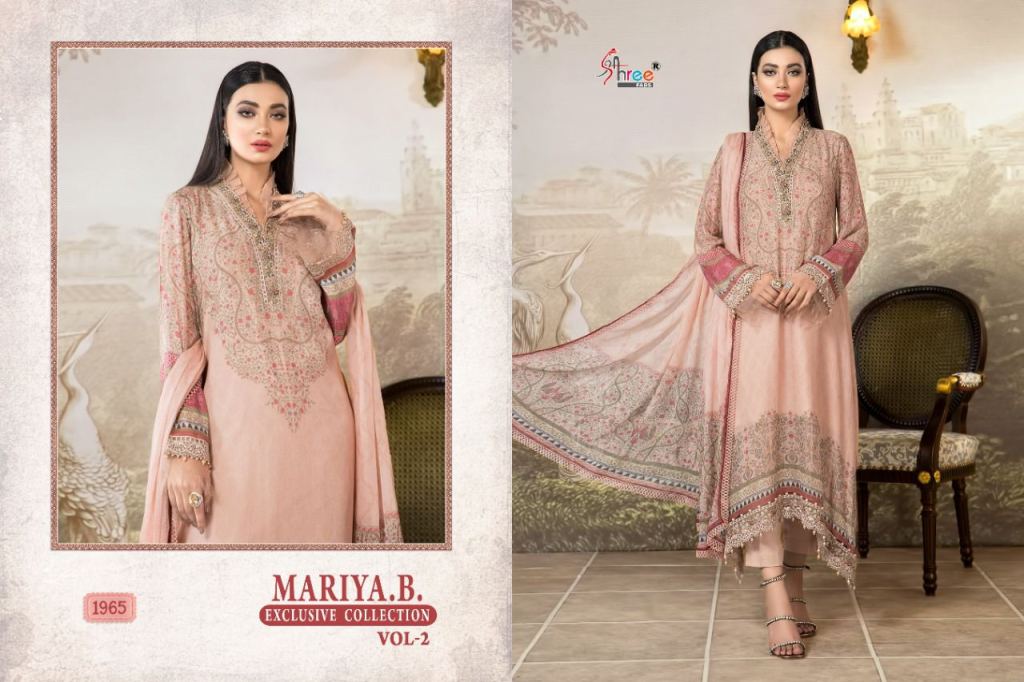 Shree Fabs Mariya B Exclusive Collection Vol 2 Designer Cotton Pakistnai Suits Catalog
