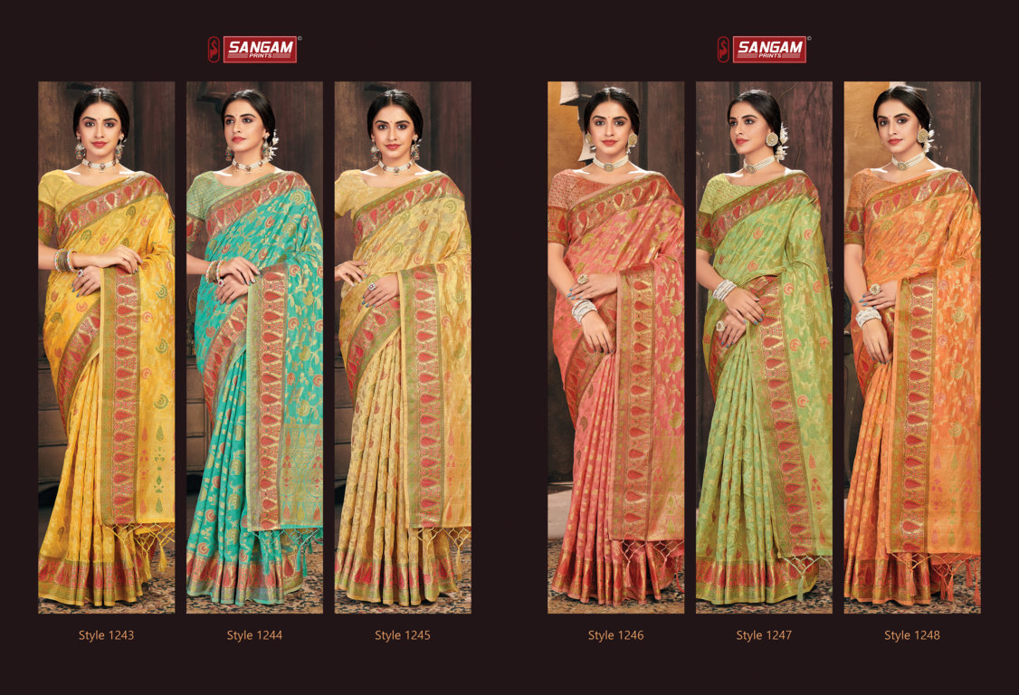 Sangam Gulzar Festive Organza Rich Pallu Buy Saree Catalog Wholesale