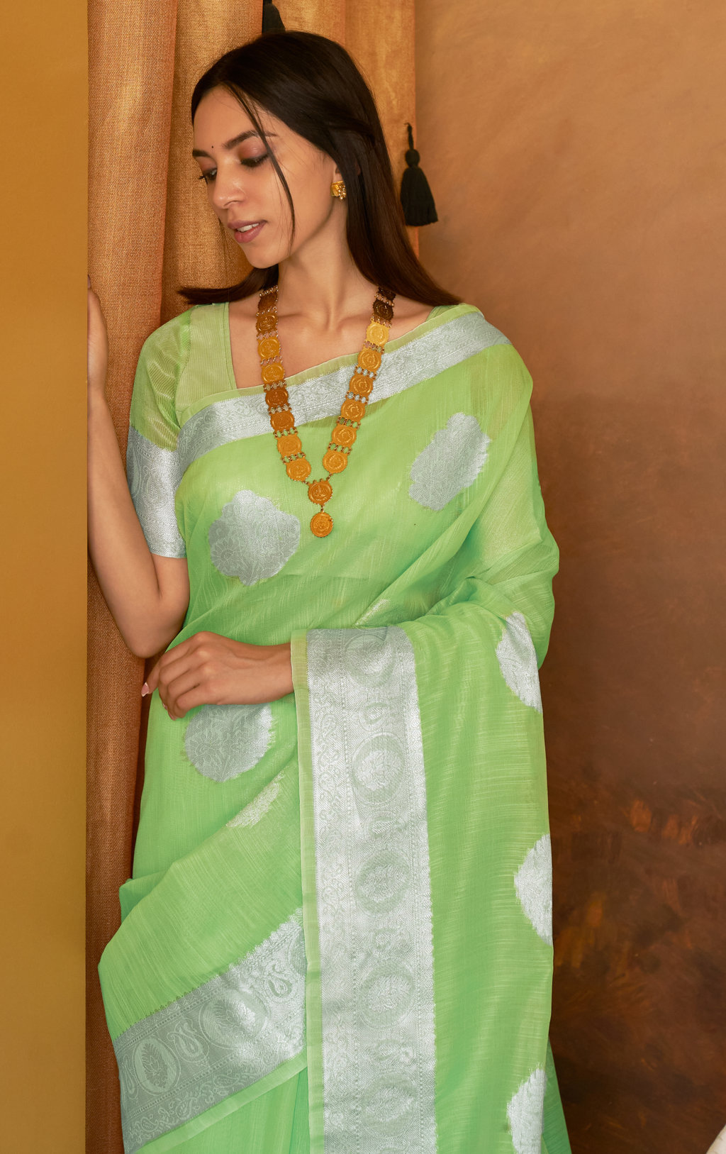 Sangam Presents Silver Screen Designer Linen Saree Catalog