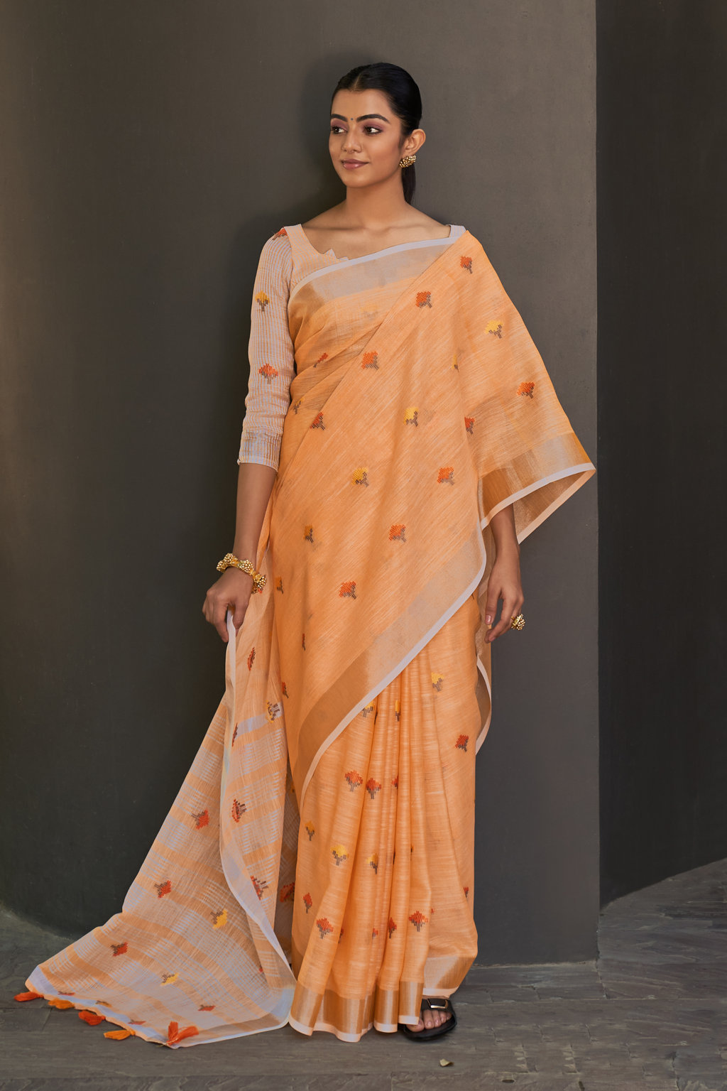 Sangam Presents Ameera Linen Sarees Collection
