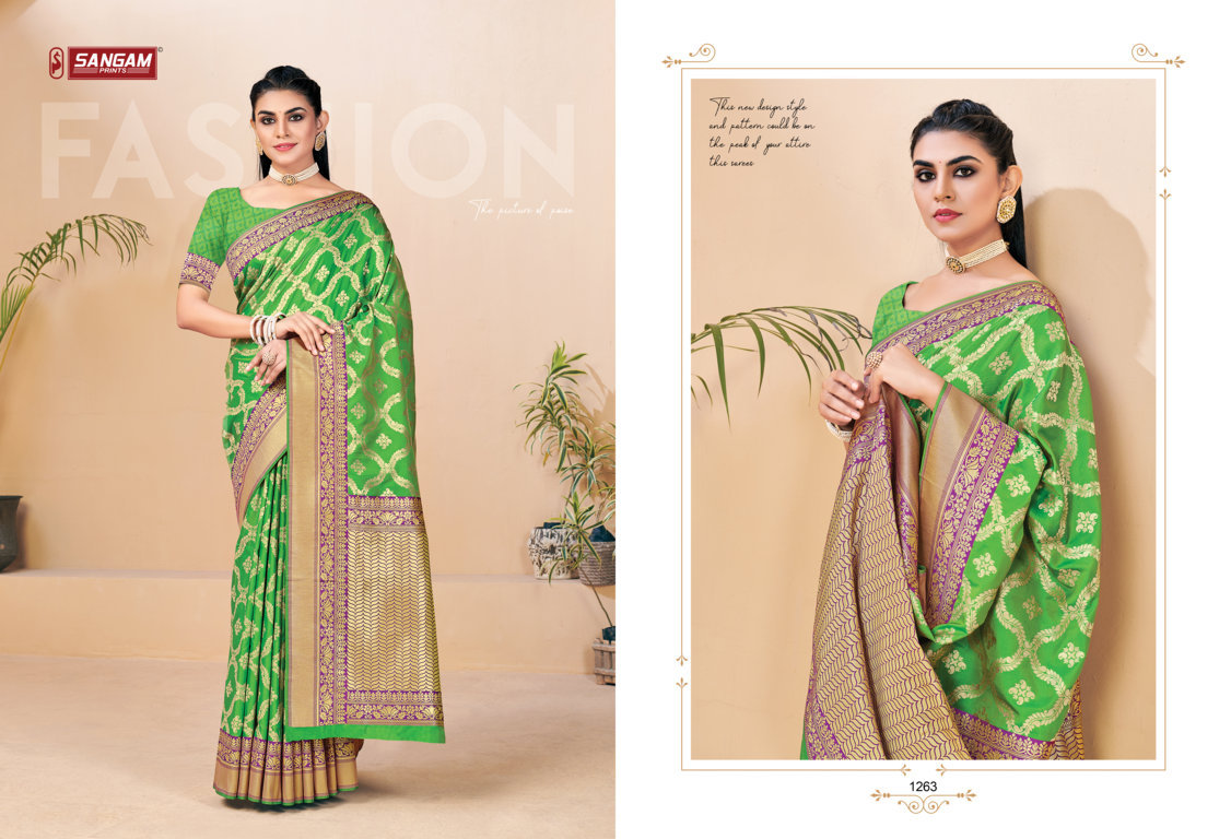 Sangam Zamkudi Silk Festive Wear Banarasi Saree Catalog