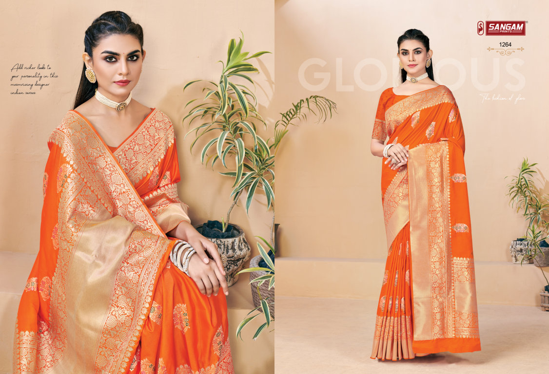 Sangam Zamkudi Silk Festive Wear Banarasi Saree Catalog