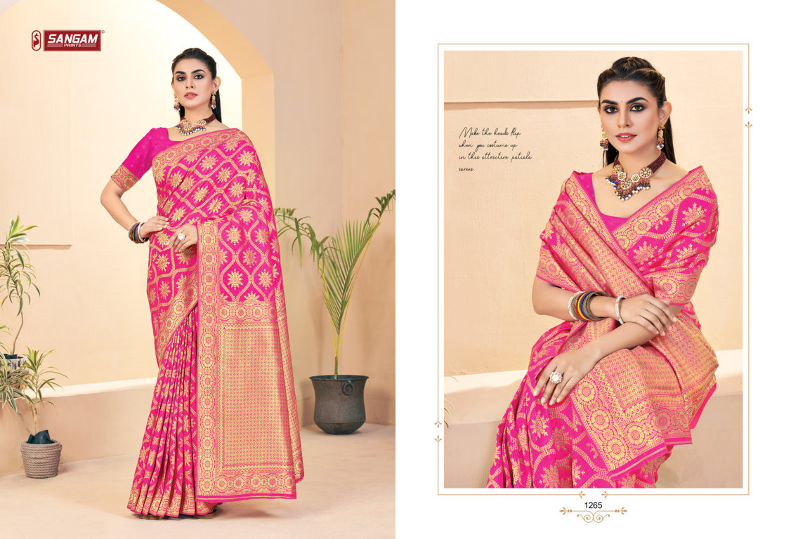 Sangam Zamkudi Silk Festive Wear Banarasi Saree Catalog