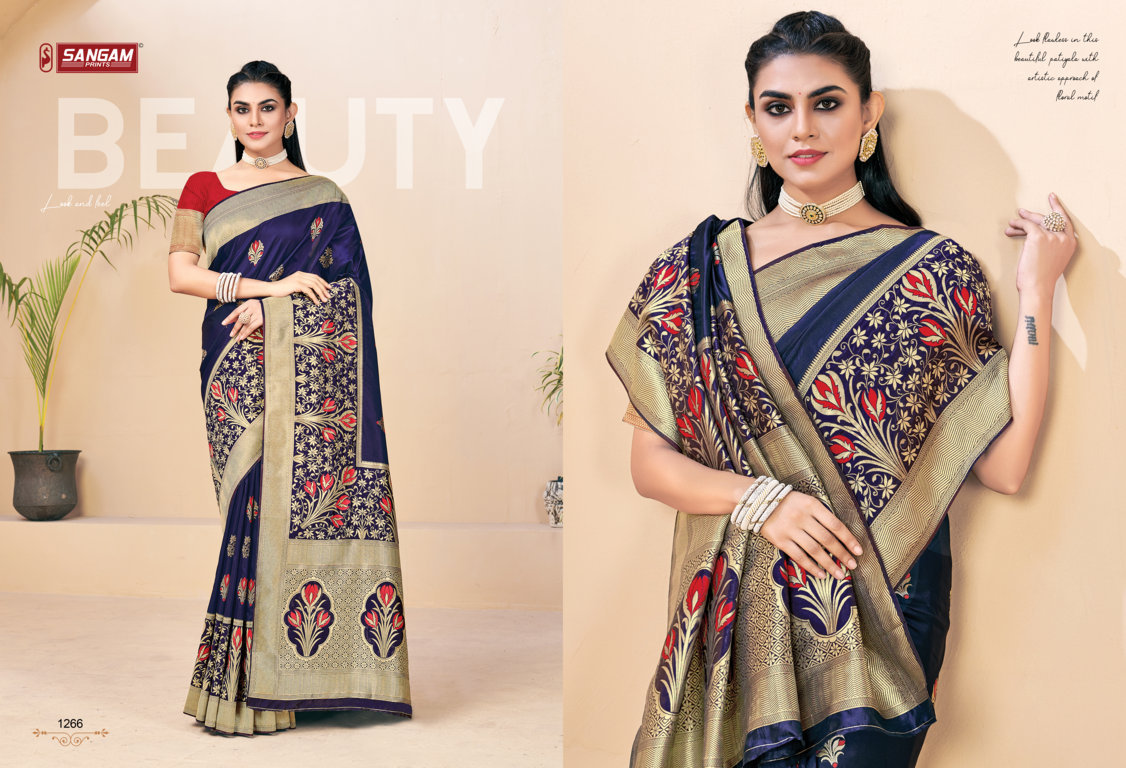 Sangam Zamkudi Silk Festive Wear Banarasi Saree Catalog