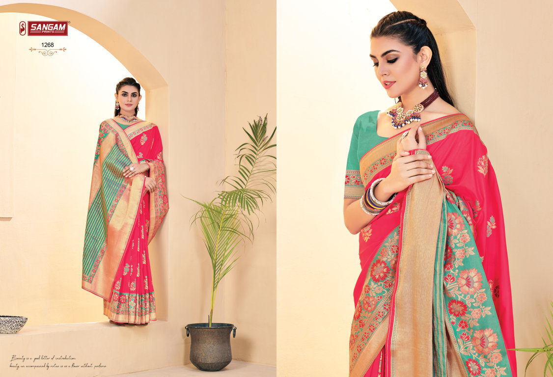 Sangam Zamkudi Silk Festive Wear Banarasi Saree Catalog