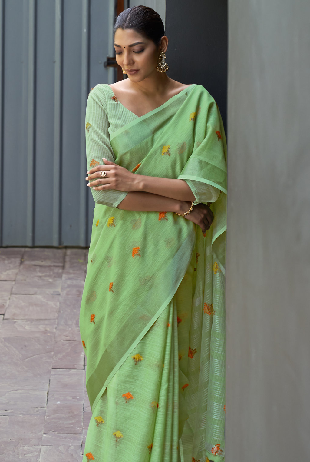Sangam Presents Ameera Linen Sarees Collection