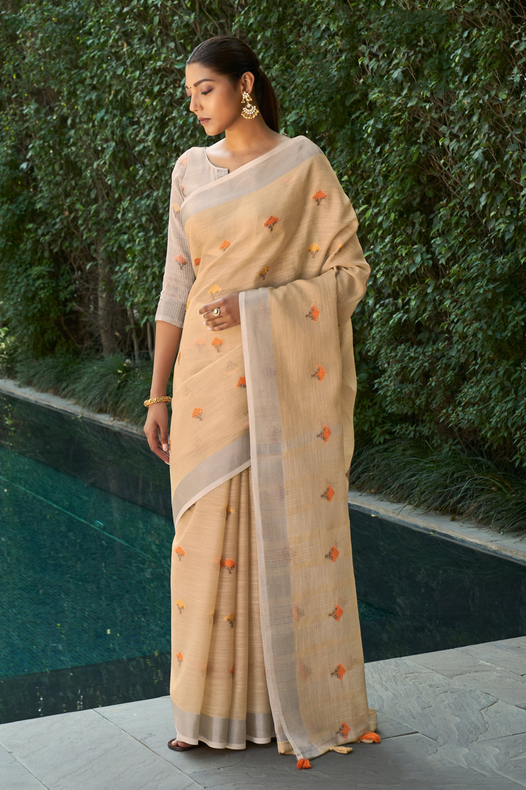 Sangam Presents Ameera Linen Sarees Collection