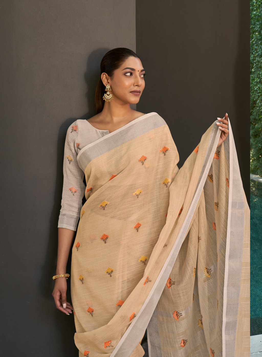 Sangam Presents Ameera Linen Sarees Collection