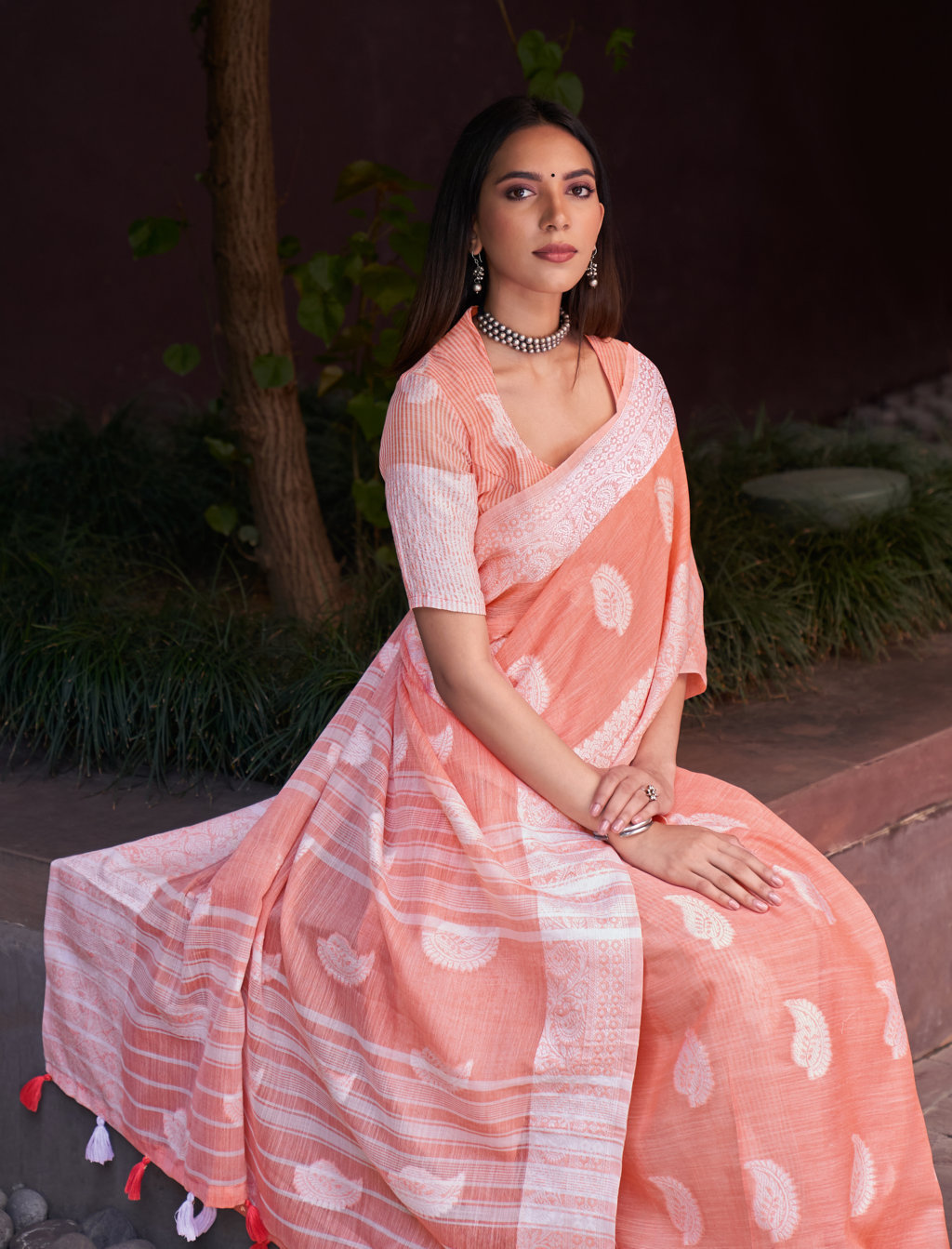 Sangam Presents Padma Linen Sarees Collection