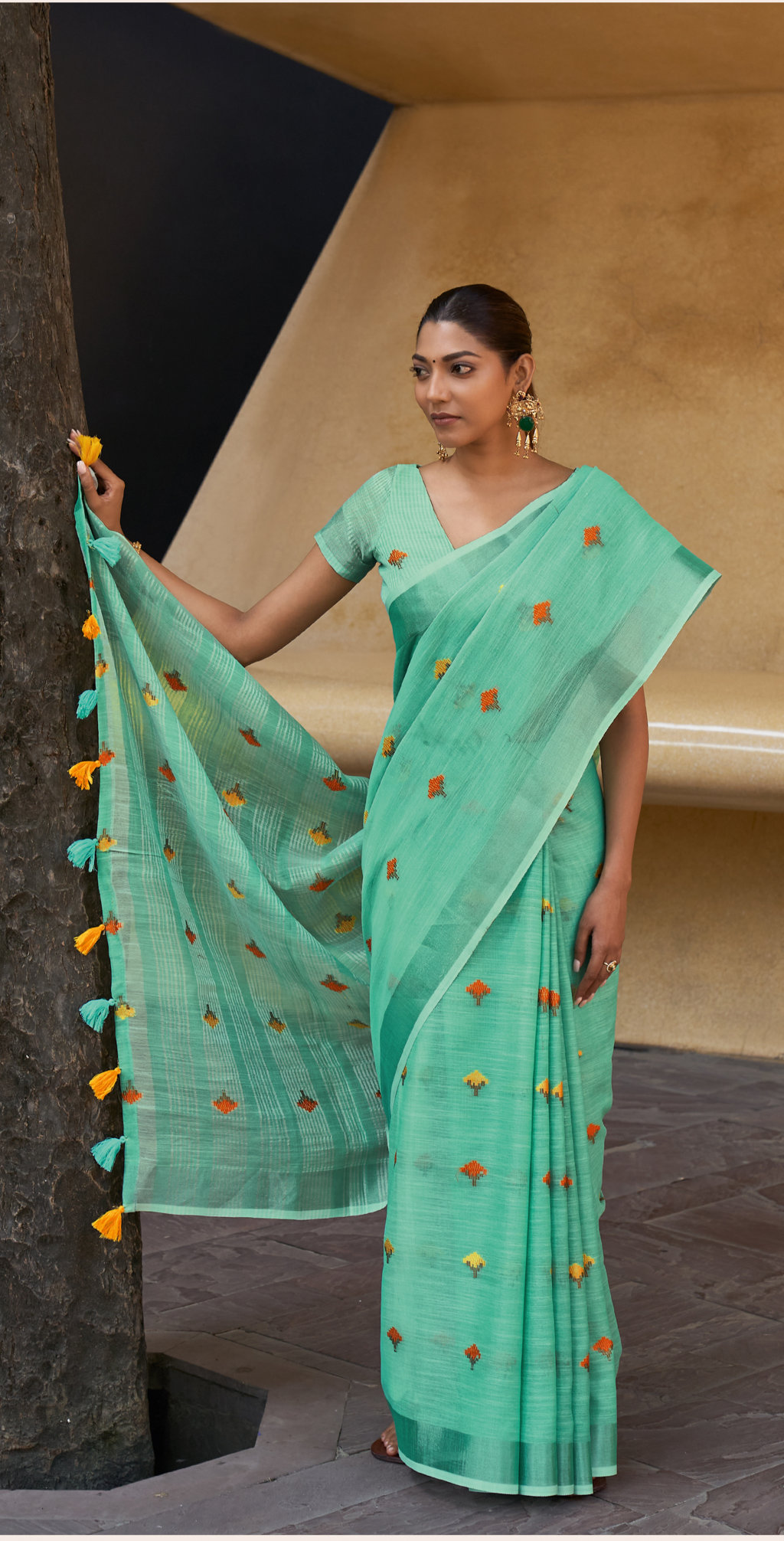 Sangam Presents Ameera Linen Sarees Collection