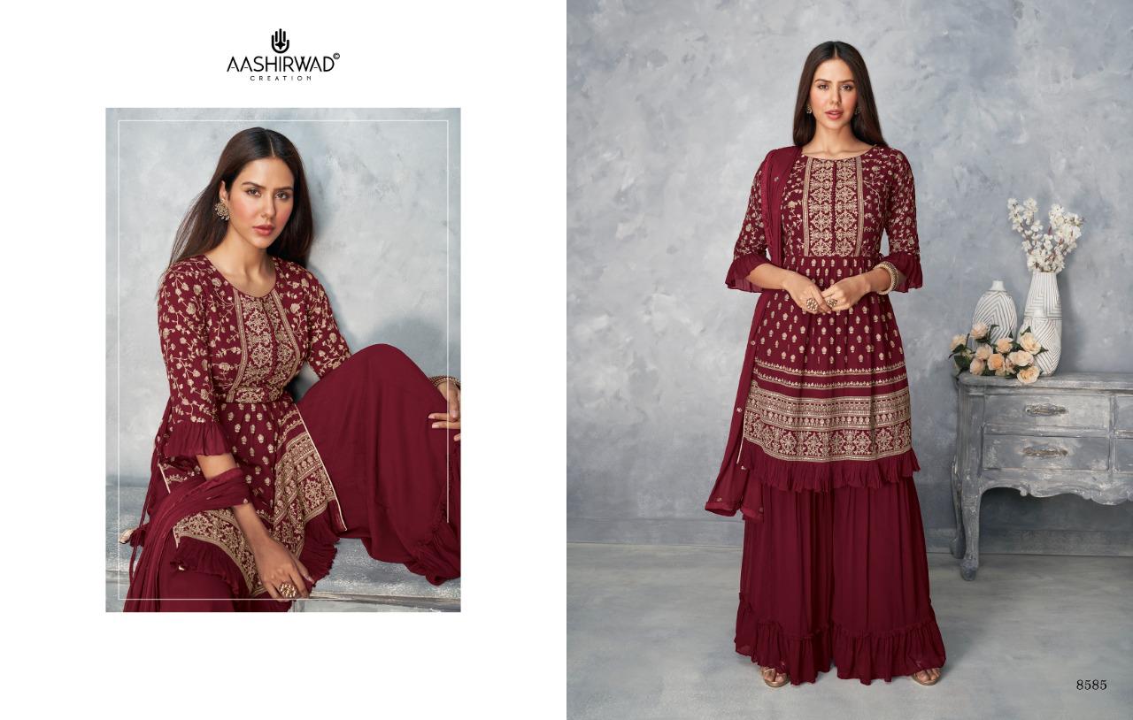 Aashirwad Satrangi 8581 Georgette Designer Salwar Suits Catalog