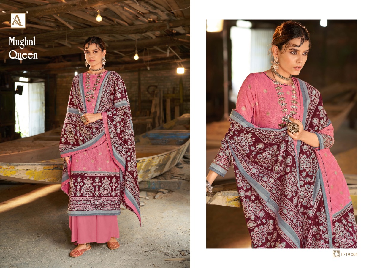 Alok  Mughal Queen Wool Pashmina  Dress Material Catalog
