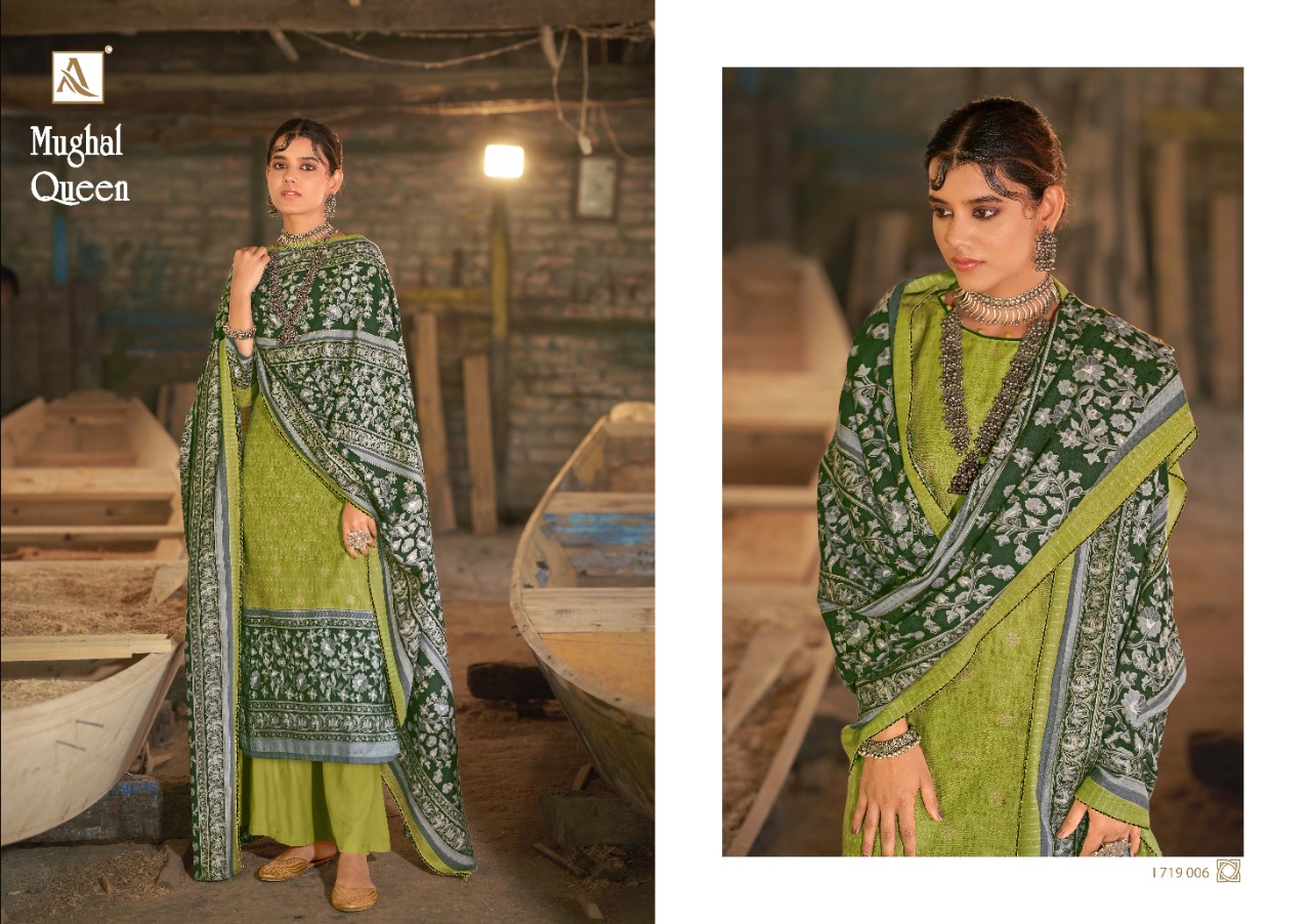 Alok  Mughal Queen Wool Pashmina  Dress Material Catalog