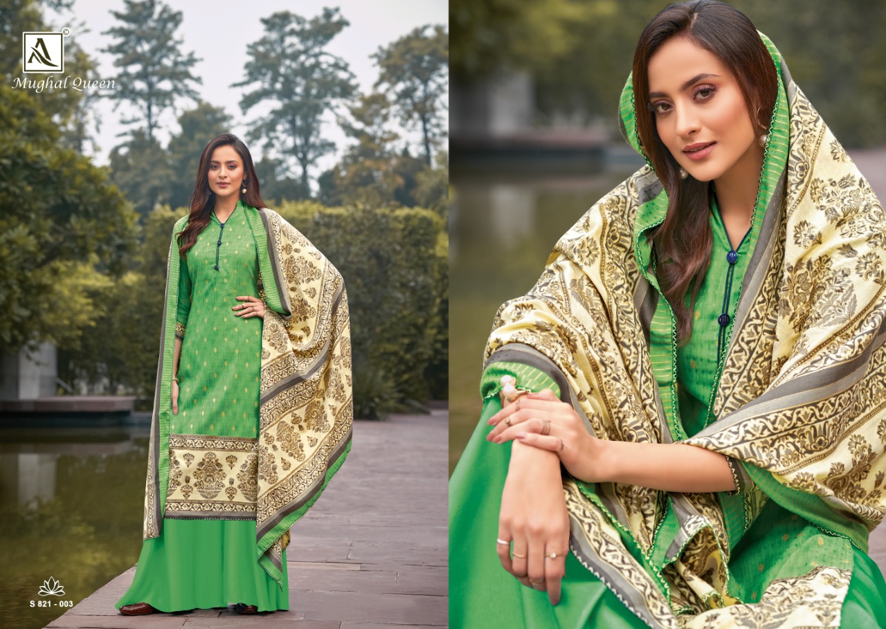 Alok Mughal Queen Vol 2  Pure Wool Pashmina Designer Winter Dress Material