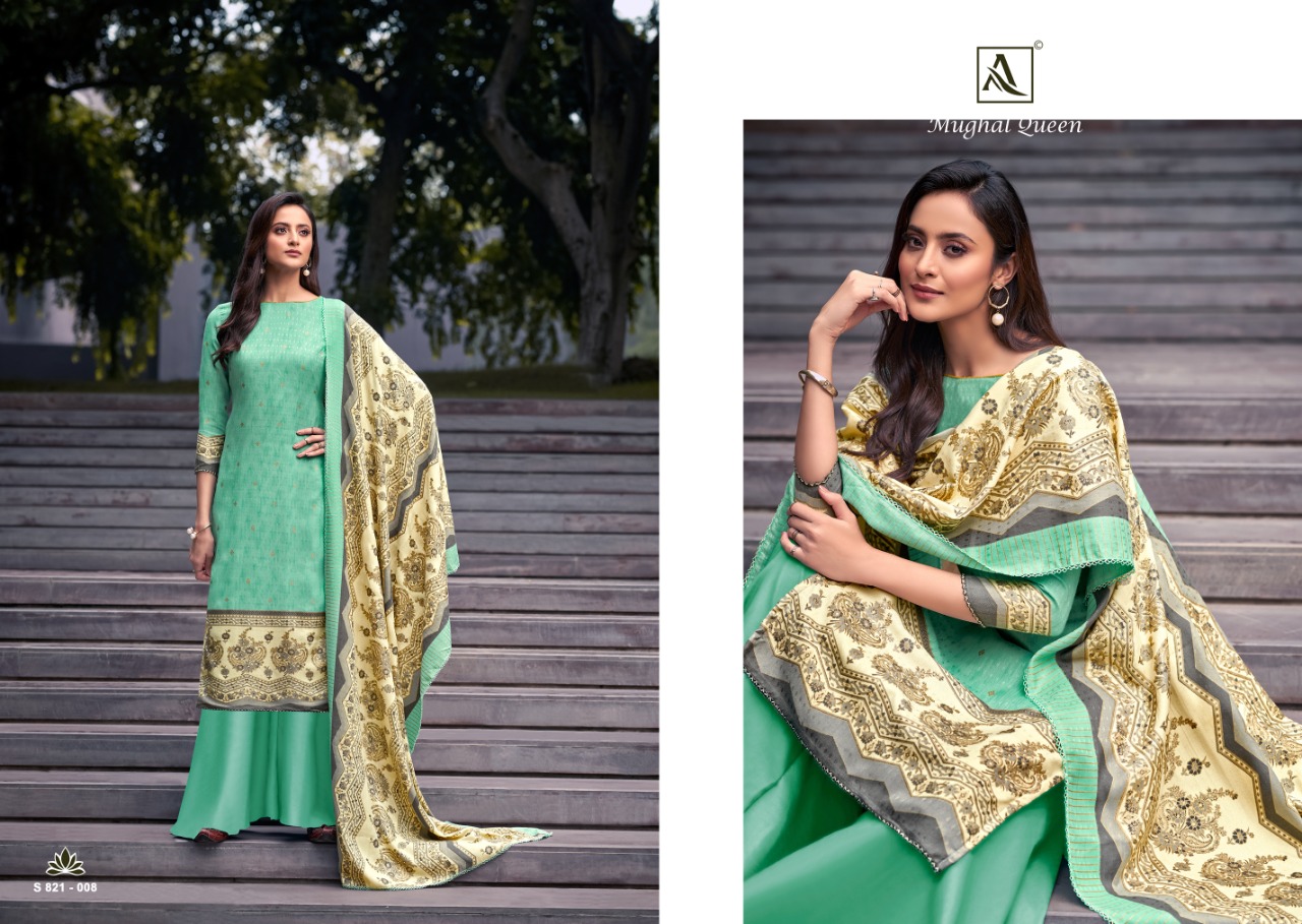 Alok Mughal Queen Vol 2  Pure Wool Pashmina Designer Winter Dress Material