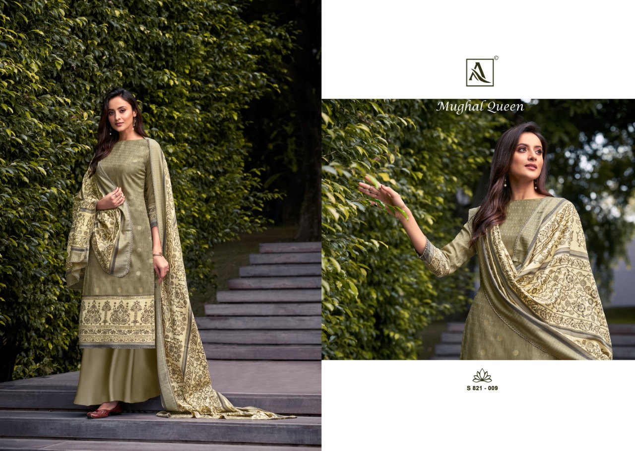 Alok Mughal Queen Vol 2  Pure Wool Pashmina Designer Winter Dress Material