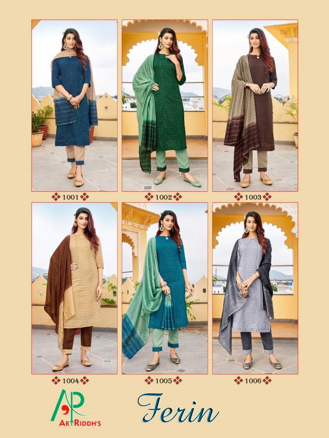 Art Riddhs Ferin Festive Wear Ready Made Kurti Bottom With Duptta Catalog