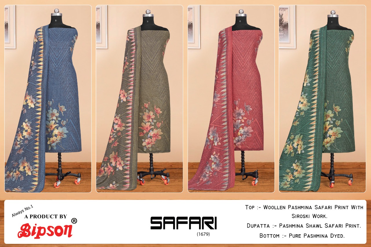 Bipson  Safarl  1679  Wolleen Pashmina  Dress Material Catalog