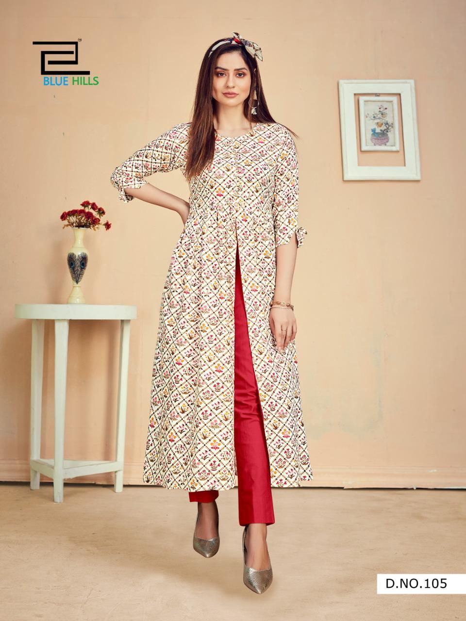 Blue Hills Calender Vol 5 Nx Rayon Desinger Long Printed Kurti Catalog