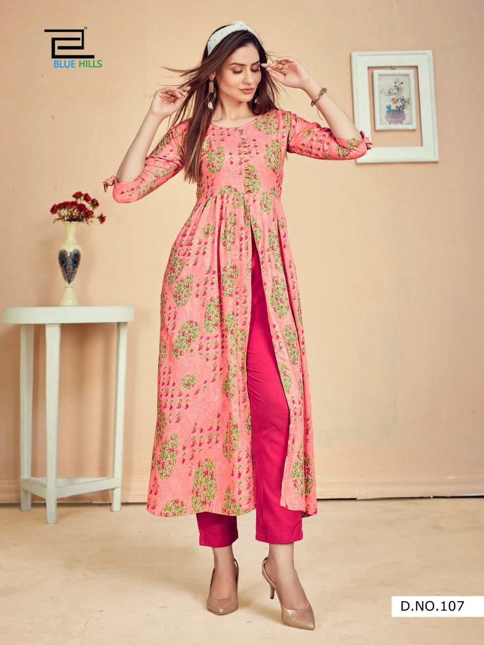 Blue Hills Calender Vol 5 Nx Rayon Desinger Long Printed Kurti Catalog