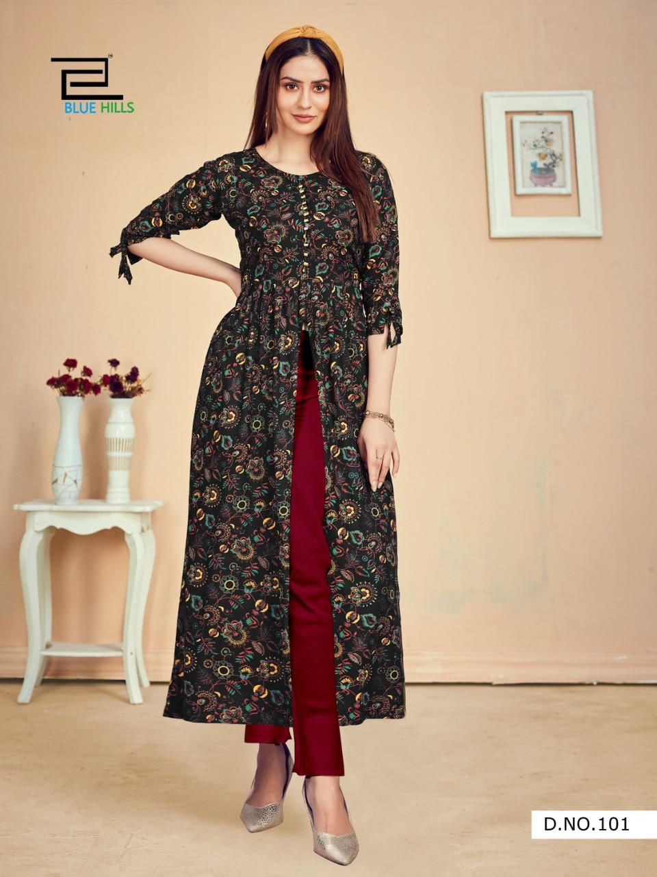 Blue Hills Calender Vol 5 Nx Rayon Desinger Long Printed Kurti Catalog