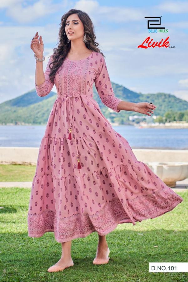 Blue Hills Livik  Vol 10 Nx Designer Cotton Long Kurti Catalog