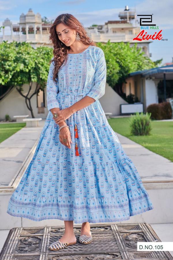 Blue Hills Livik  Vol 10 Nx Designer Cotton Long Kurti Catalog