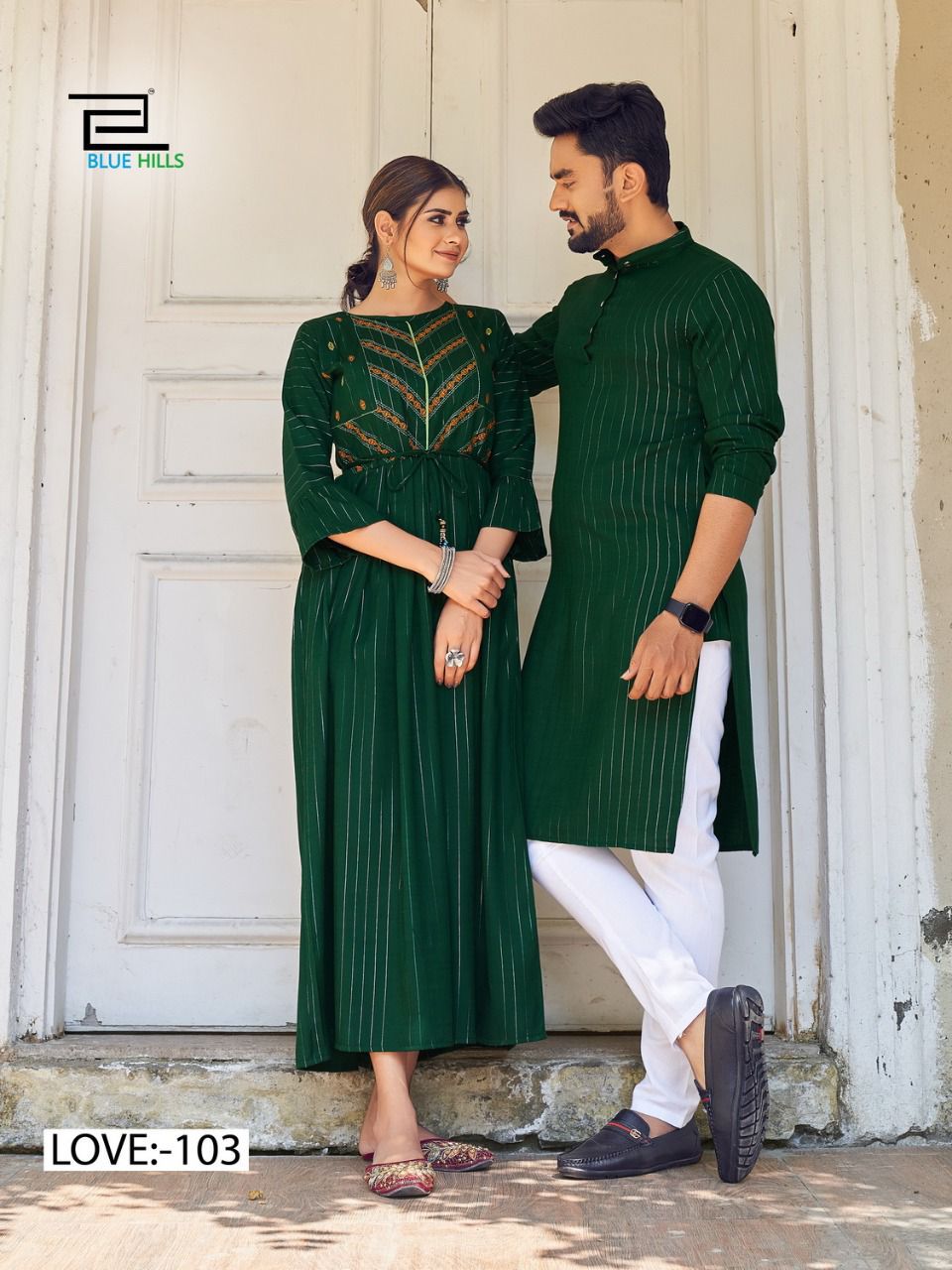 Blue Hills Love Aaj Kal Rayon Lurex  Readmade Fancy  Couple Wear Collection Buy  Anarkali Kurti's With Kurta Catalog