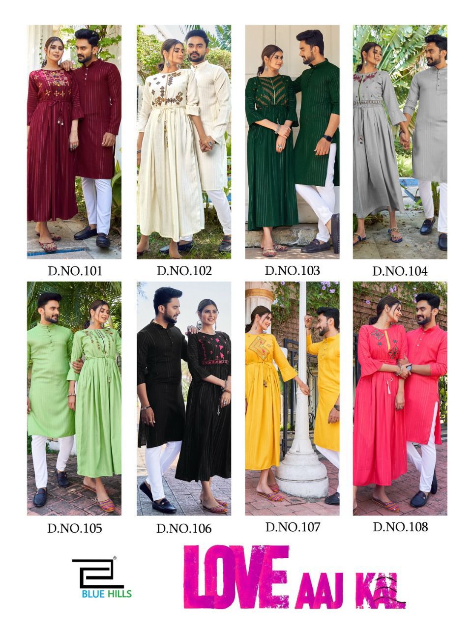Blue Hills Love Aaj Kal Rayon Lurex  Readmade Fancy  Couple Wear Collection Buy  Anarkali Kurti's With Kurta Catalog