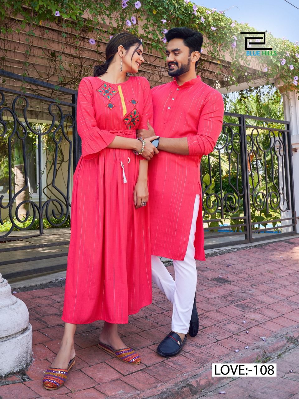 Blue Hills Love Aaj Kal Rayon Lurex  Readmade Fancy  Couple Wear Collection Buy  Anarkali Kurti's With Kurta Catalog